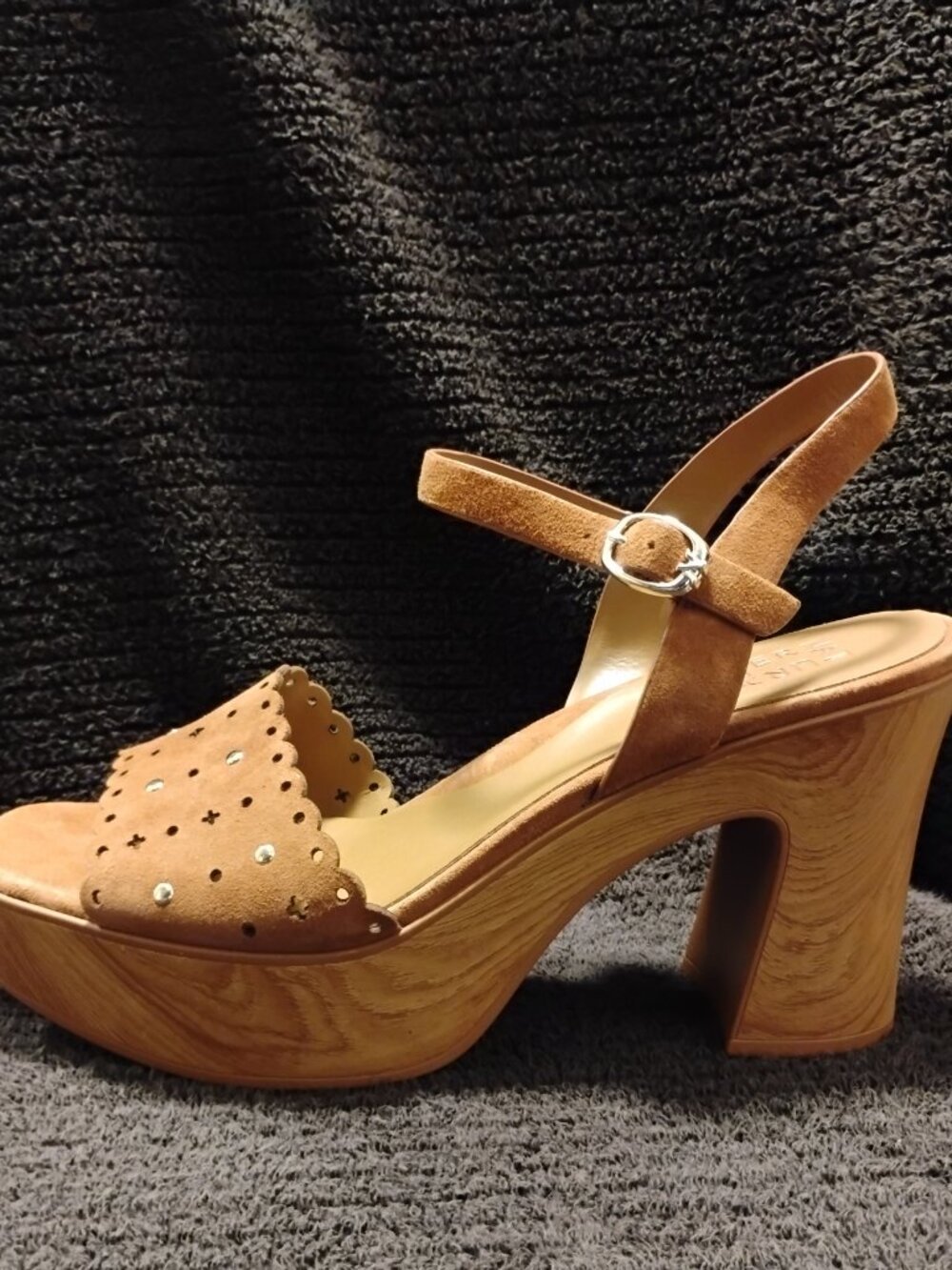 Naturalizer Women's Kira Block Heel Square Toe Platform Sandals in Brown size 12 - Picture 7 of 16